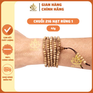 Vòng tay Chuỗi Tràng Hạt 216 4mm Trầm Tốc Rừng Việt - Trầm Hương Tự Nhiên