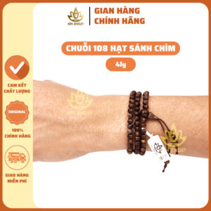 Vòng Tay Trầm Hương 108 Hạt Sánh Chìm Cao Cấp size 4mm