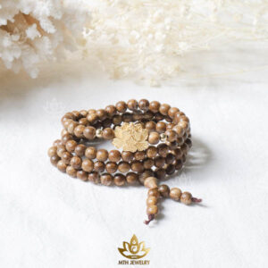 VÒNG TRẦM HƯƠNG ĐÍNH CHARM SEN VÀNG (5)