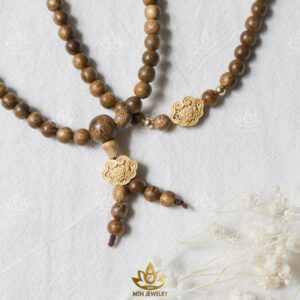 VÒNG TRẦM HƯƠNG ĐÍNH CHARM SEN VÀNG (7)