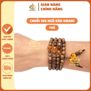 Vòng Trầm 108 Hạt Đính Charm Ngũ Bảo Trợ Mệnh Omani Không chặn