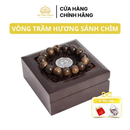 Vòng Tay Trầm Hương Hạt Tròn Đơn Sánh Chìm Tự Nhiên