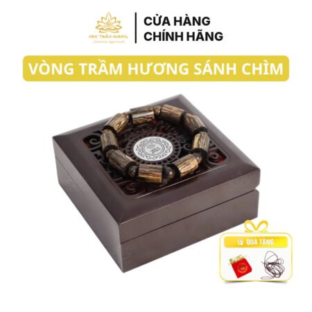 Vòng Tay Trầm Hương Trụ Trúc Sánh Chìm Tự Nhiên Không Bọc Vàng / Bọc Vàng