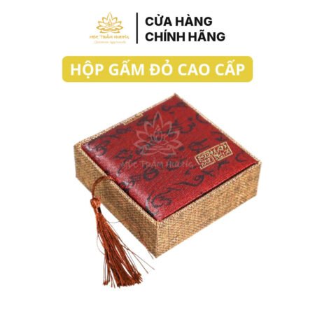 Hộp Gấm Đỏ Đựng Vòng Trang Sức (11 x 11 x 3 cm)