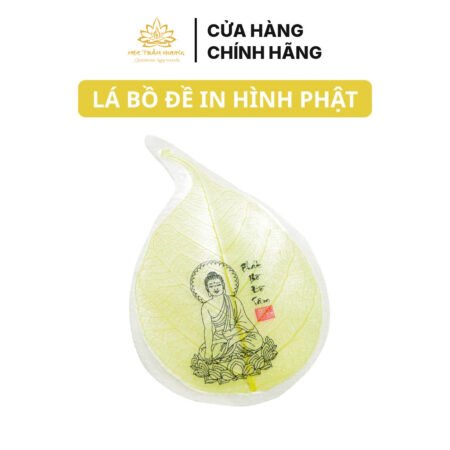 Lá Bồ Đề In Hình Phật Màu Vàng