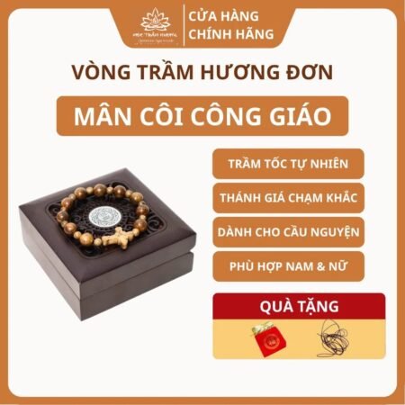 Vòng Tay Trầm Hương Mân Côi 10 mm (10 Hạt) - Trầm Tốc Việt