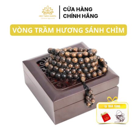 Vòng Tay Trầm Hương Chuỗi Tràng 108 Hạt 6/7/8mm Trầm Sánh Chìm Việt