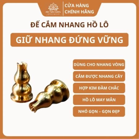 Đế Cắm Nhang Trầm Hương Hình Hồ Lô - Chân Đế Hợp Kim Cắm Nhang Vòng, Nhang Cây