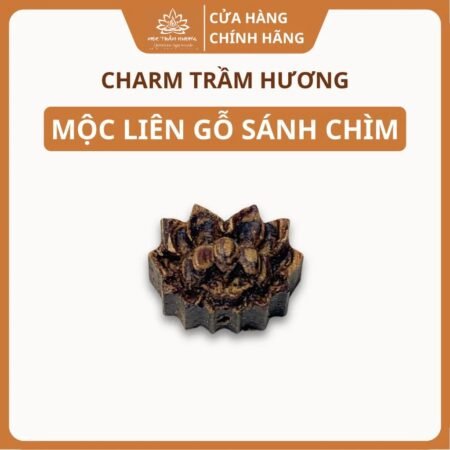 Charm Mộc Liên Trầm Hương Sánh Chìm Tự Nhiên 12.8mm Phụ Kiện Vòng Tay
