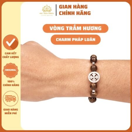 Vòng Tay Trầm Hương Tự Nhiên Tròn Đơn Tốc Việt - 8/10/12/14mm Charm