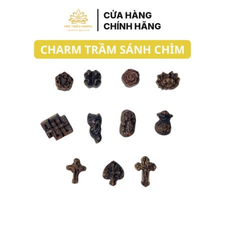 Charm Trầm Hương Sánh Chìm Tự Nhiên Xỏ Vòng Tay Phong Thủy