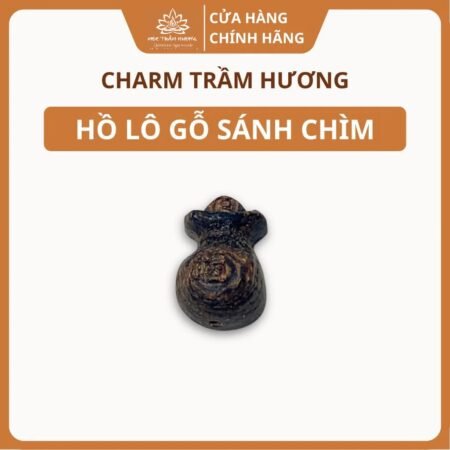Charm Hồ Lô Trầm Hương Sánh Chìm Tự Nhiên 12.8mm Phụ Kiện Vòng Tay