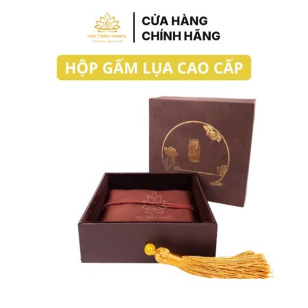 Hộp Đựng Vòng Tay Trang Sức Gấm Lụa Cao Cấp Kèm Túi Nhung 11x11x5cm