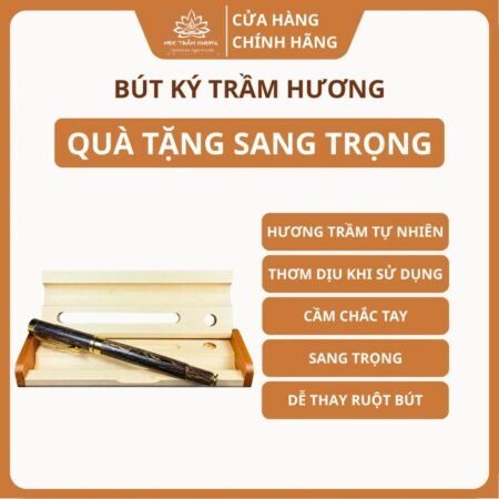 Bút Trầm Hương Sánh Chìm Kèm Hộp - Mộc Trầm Hương MTH - Quà Tặng Bút Ký Cao Cấp