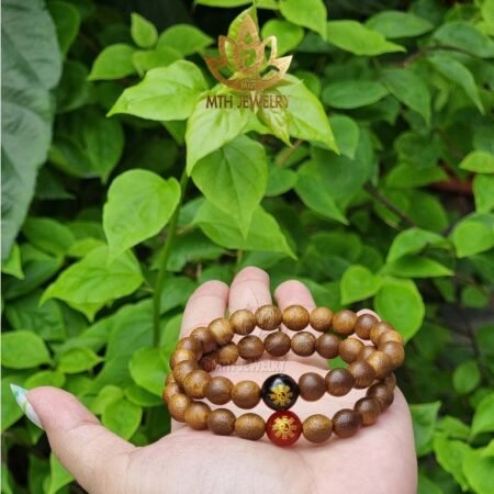 Vòng Tay Trầm Hương Tròn Đơn/108 Hạt Trầm Tốc Việt Mix Charm Bát Quái Theo Mệnh