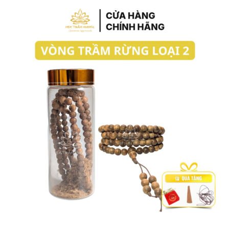Vòng Tay Trầm Hương Rừng Loại 2 108 Hạt 6/7/8 mm Tuổi Trầm 10-15 Năm