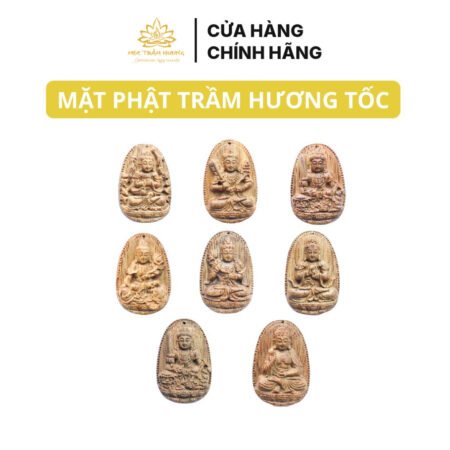 Mặt Phật Bản Mệnh Trầm Hương Tốc Việt Tự Nhiên Theo Tuổi Đeo Cổ/Đeo Tay