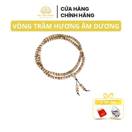 Vòng Tay Trầm Hương Tốc 108 Hạt Thái Cực/Âm Dương 6/7/8 mm
