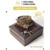 Vòng Tay Trầm Hương 216 Hạt 4mm MIX Charm Bạc S925 (Xanh Da Trời)