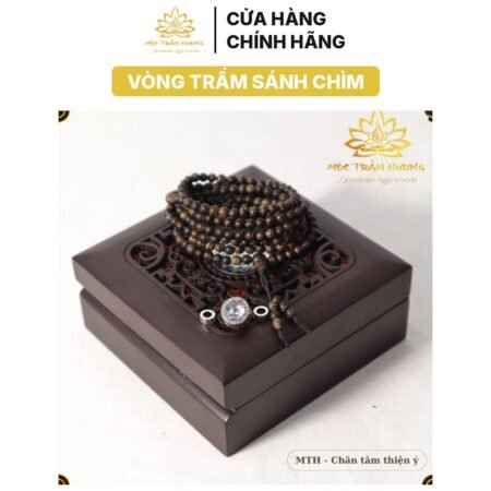 Vòng tay Chuỗi Tràng Hạt 216 4mm Trầm Sánh Chìm MIX Bạc S925 CHARM (Trắng Sữa)