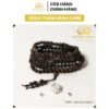 Vòng tay Chuỗi Tràng Hạt 216 4mm Trầm Sánh Chìm MIX Bạc S925 CHARM (HOA SEN Trắng)
