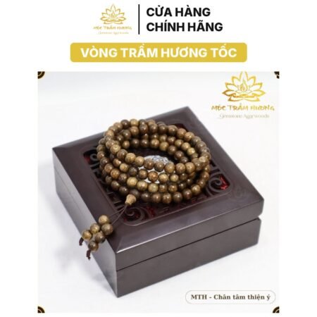 Vòng Tay Trầm Hương Cao Cấp Mộc Trầm Hương Chuỗi 108 (7mm) Trầm Tốc Việt Tự Nhiên