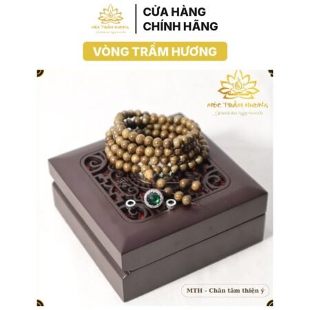 Vòng Tay Trầm Hương Tự Nhiên 216 Hạt 4mm MIX Charm Bạc S925 (Xanh Lá)
