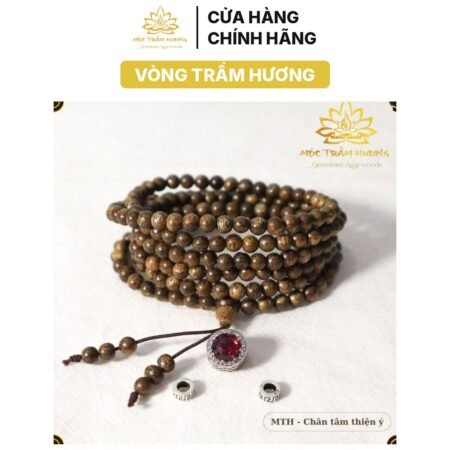 Vòng Tay Trầm Hương Tự Nhiên 216 Hạt 4mm MIX Charm Bạc S925 (Đỏ)