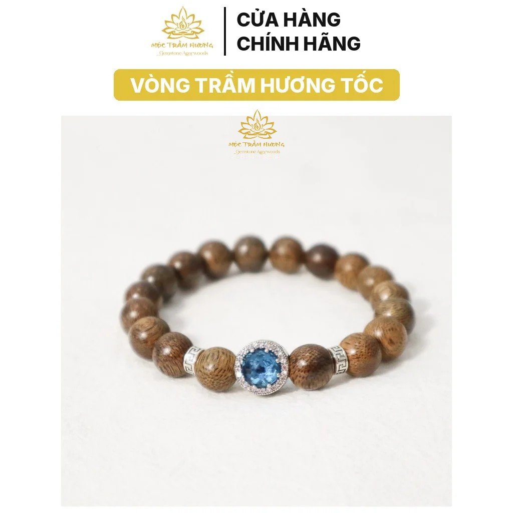 Vòng Tay Trầm Hương Tròn Đơn Tốc Việt Size 8/10/12/14mm MIX Charm (Xanh Dương) Bạc S925 Vòng Tay Trầm Hương Tròn Đơn Tốc Việt Size 8/10/12/14mm MIX Charm (Xanh Dương) Bạc S925