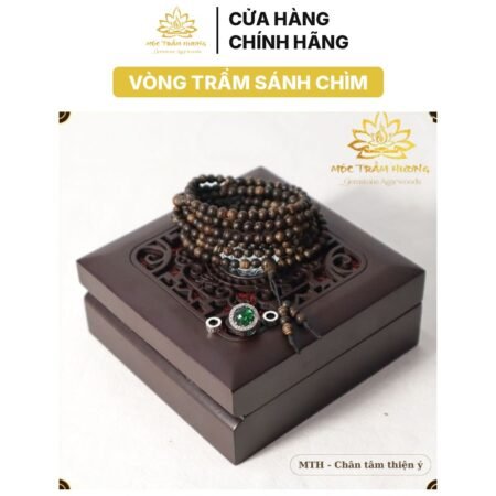 Vòng tay Tràng 216 4mm Trầm Sánh Chìm MIX Bạc S925 CHARM (Xanh Lá)