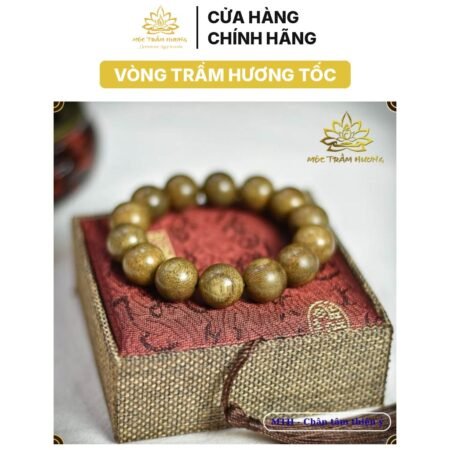 Vòng Tay Trầm Hương Hạt Tròn Đơn size 12mm Trầm Tốc Việt Tự Nhiên – Mùi Dịu Nhẹ