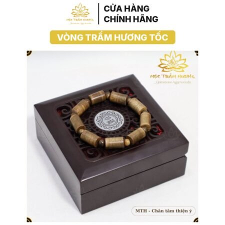 Vòng Tay Trầm Hương Cao Cấp Mộc Trầm Hương Tốc Trụ Trúc Size 10mm