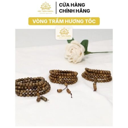 Vòng Tay Trầm Hương Chuỗi Tràng Hạt 108 6/7/8mm Trầm Tốc Việt (COMBOx3 Vòng)
