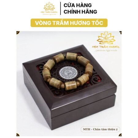 Vòng Tay Trầm Hương Trụ Trúc Size 12mm (Nam) Trầm Tốc Việt Trầm Hương Tự Nhiên – Mùi Dịu
