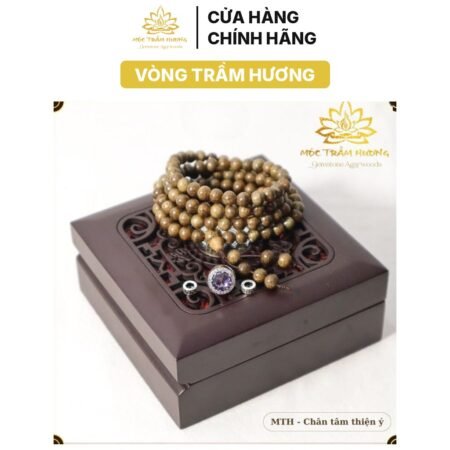 Vòng Tay Trầm Hương Tự Nhiên 108 Hạt MIX Charm Bạc S925 (Tím)