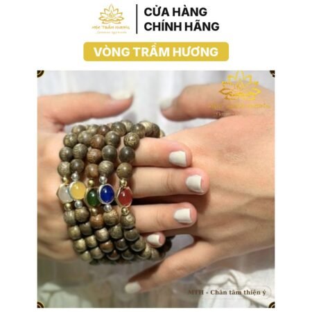 Vòng Trầm Hương Tròn Đơn KIM BẢO Trợ Mệnh Size 6/7/8/10mm